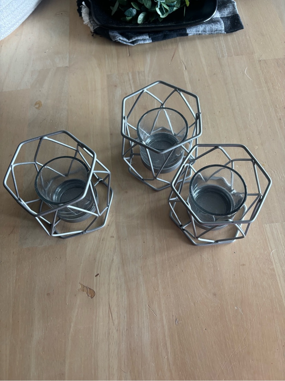 Better Homes And Gardens Silver Geometric Tea Light Holders - Set of 3